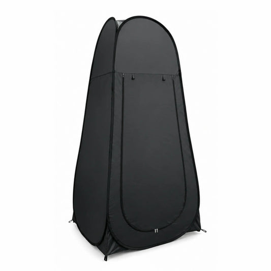 Nešiojama dušo ir persirengimo palapinė, lengva ir kompaktiška, su ventiliacija ir tvirtomis medžiagomis, skirta lauko naudojimui.