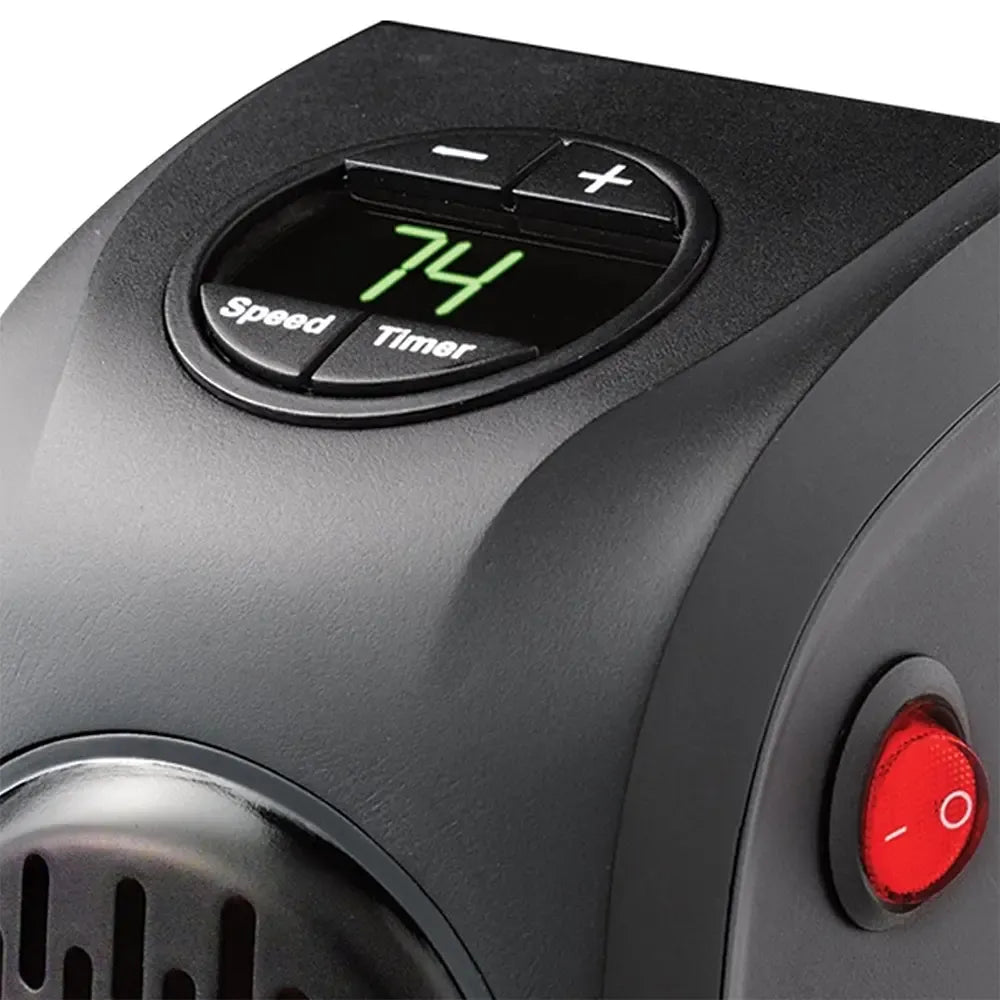 Elektrinis šildytuvas HANDY HEATER 400 W, kompaktiškas ir efektyvus namų šildymui, su reguliuojamu temperatūros nustatymu.
