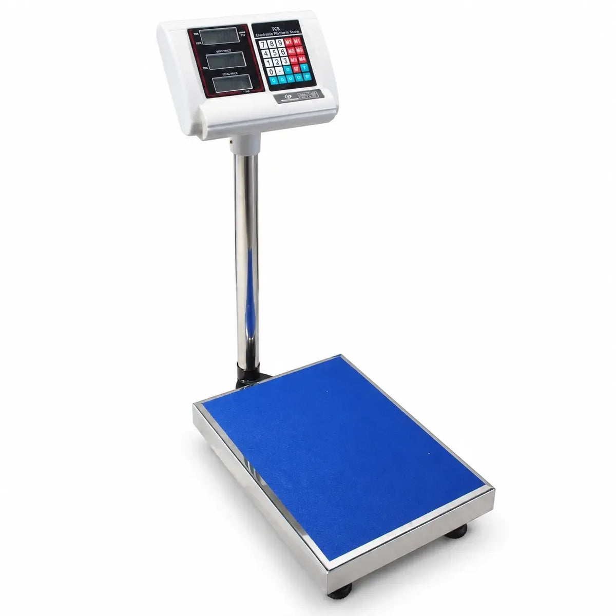 Elektroninės platforminės svarstyklės, 100 kg, 20 g tikslumu, plačios platformos matavimams, tinka namų ir verslo naudojimui.