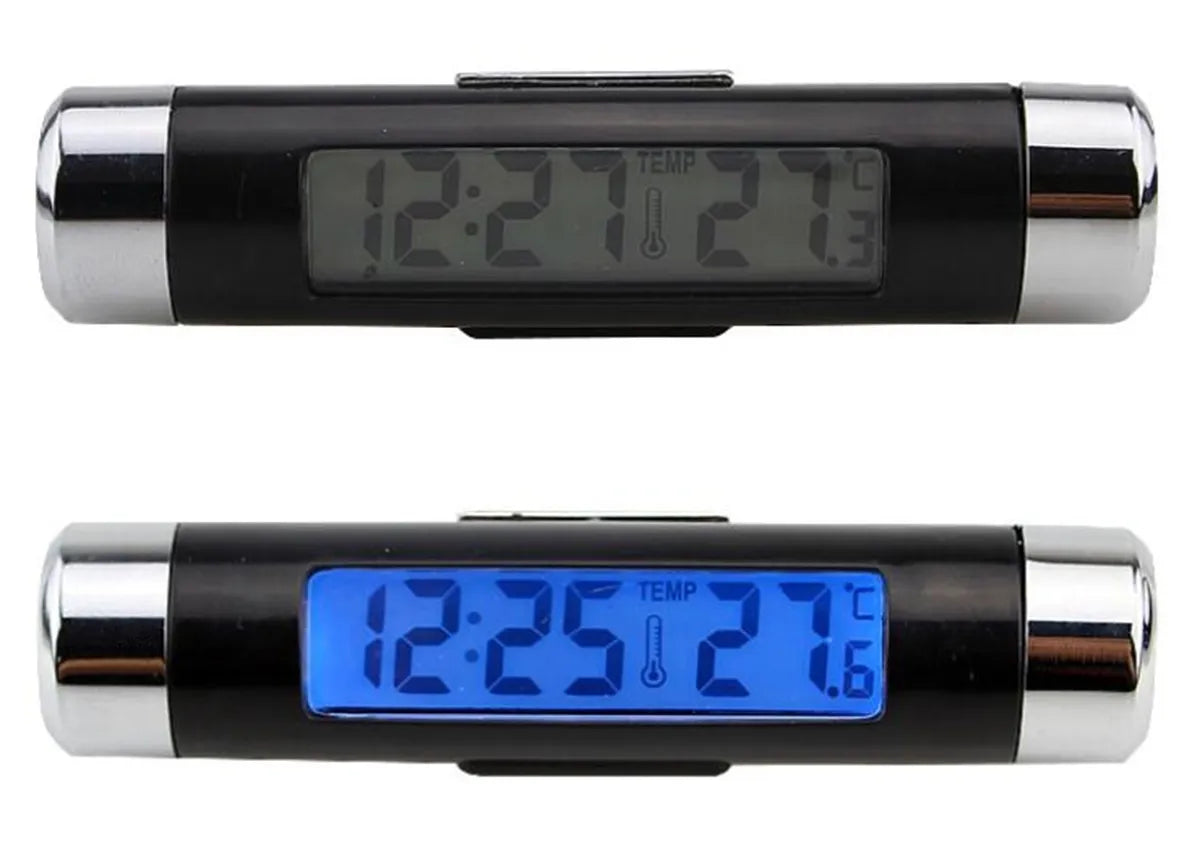 Elektroninis automobilio laikrodis ir termometras