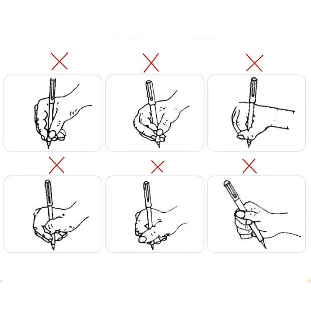 Ergonominis pieštuko laikiklis vaikams – 3 vnt. rinkinys