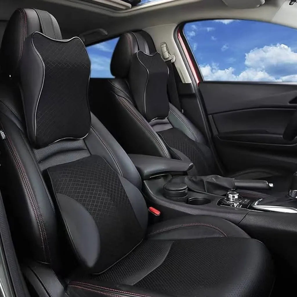 Ergonominių pagalvių rinkinys automobiliui JUODA