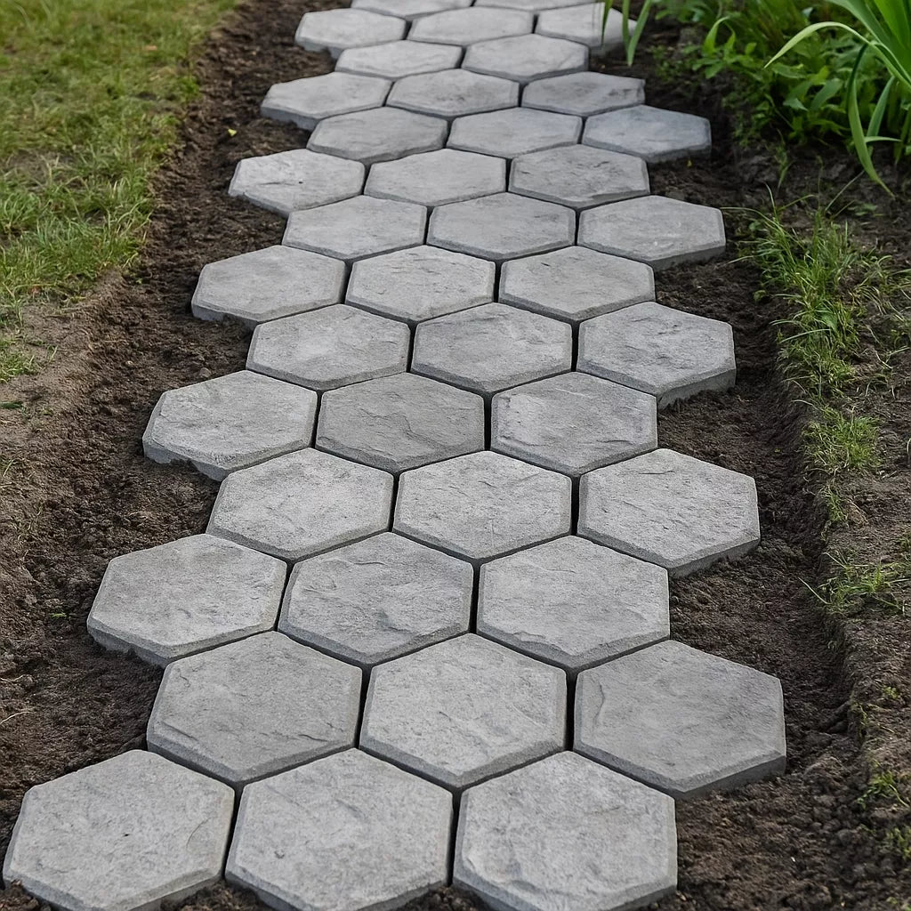 Forma betoninėms trinkelėms (korio formos), 36 x 36 x 4 cm
