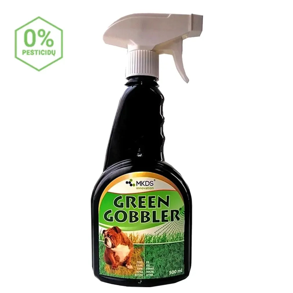 Žalios Gobbler mikroorganizmai vejoms nuo augintinių šlapimo, 500 ml, natūralus valiklis žolės ir vejų priežiūrai