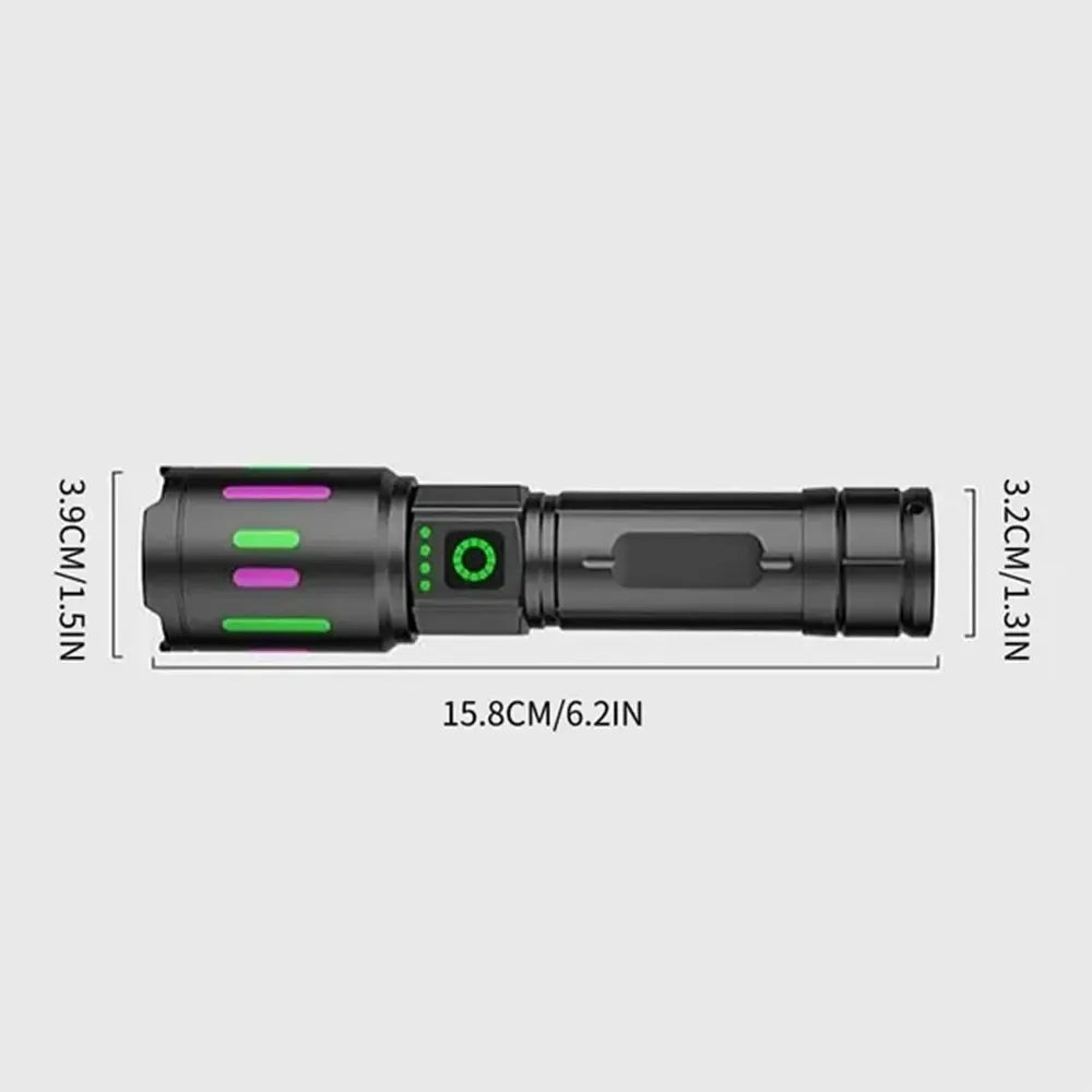 Įkraunamas LED prožektorius TR1661 su ryškia šviesa ir reguliuojamu kampu, tinka lauko apšvietimui ir darbui.