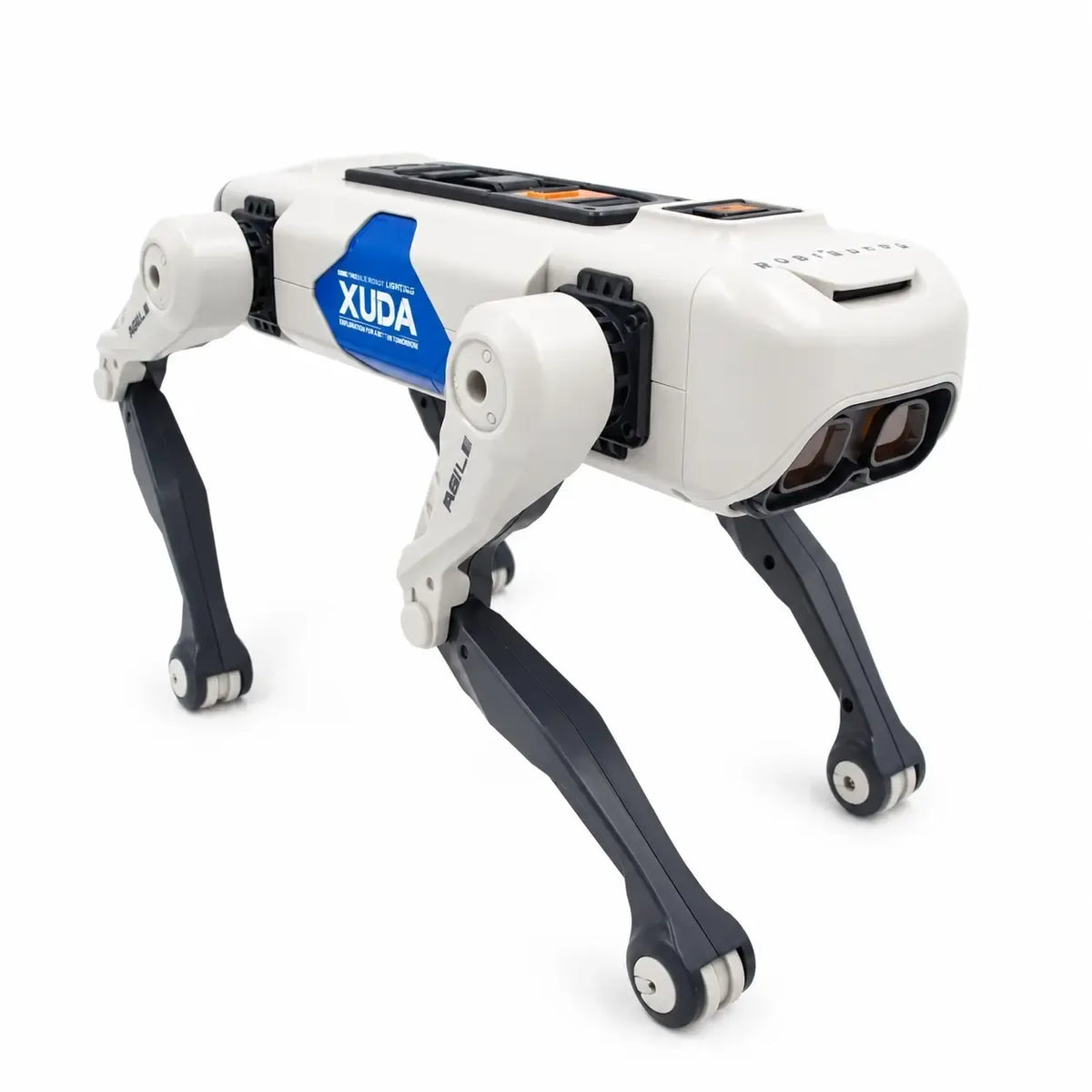 Interaktyvus robotas šuo XUDA TR2384, realistiškas šuns formos žaislas su judesiais ir šviesos efektais.