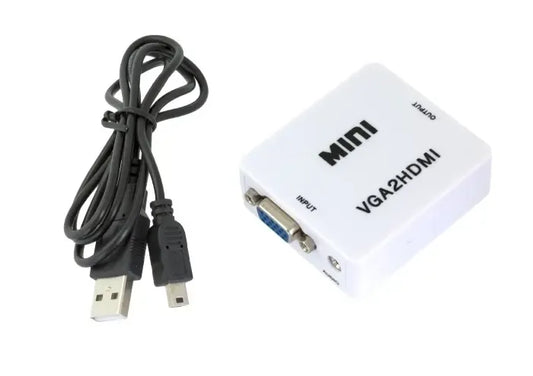 VGA į HDMI vaizdo keitiklis su garso palaikymu, kompaktiškas adapteris kompiuteriui ar projektoriui, vaizdo ir garso konvertavimas.