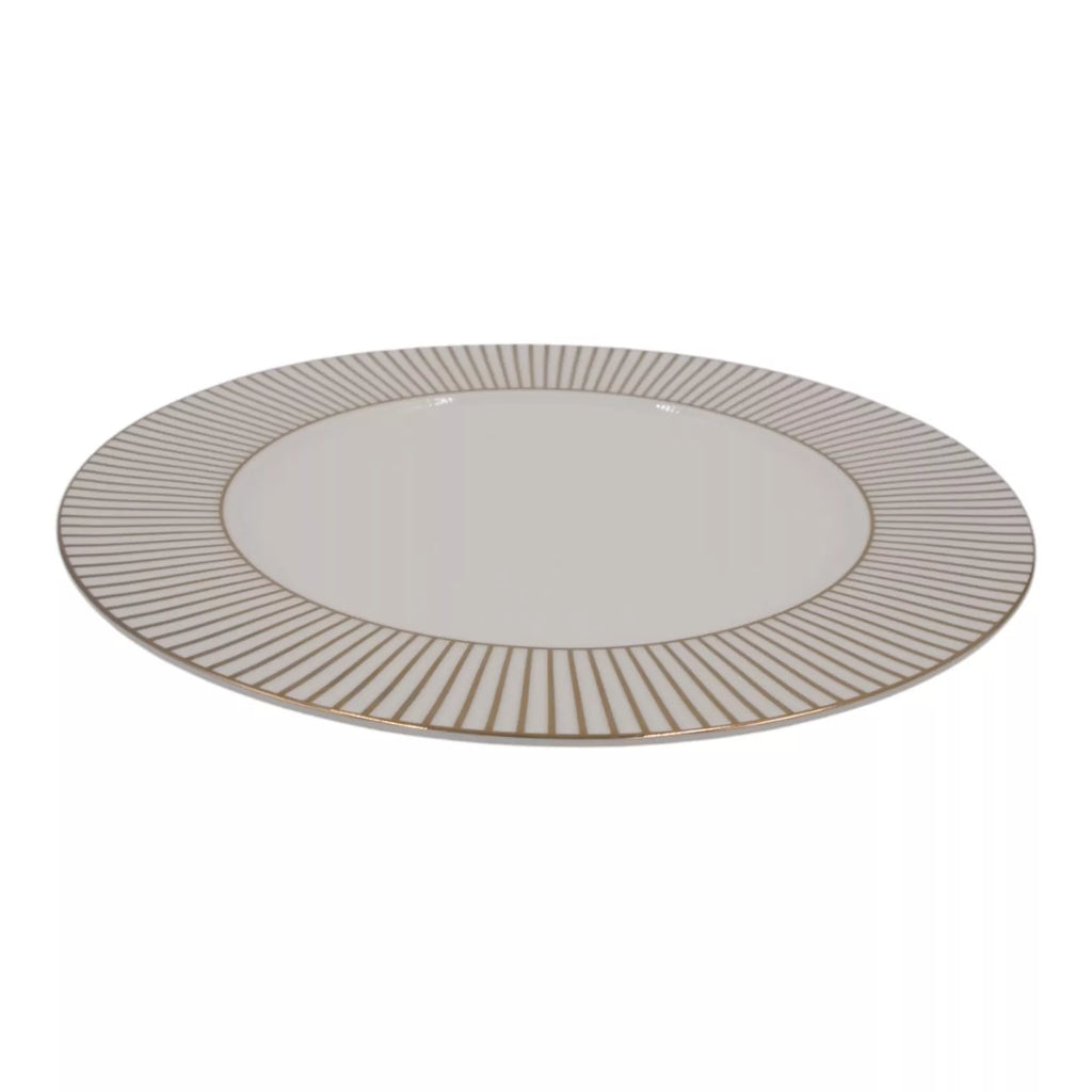 Keraminė lėkštė su auksinėmis linijomis, 27 cm