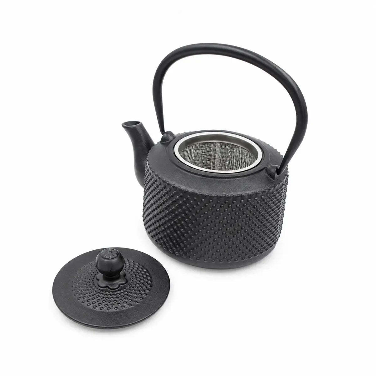 Ketaus arbatinukas su metaliniu sieteliu TR2309A, tradicinis ir stilingas arbatos ruošimo indas.