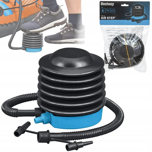Kojinė pompa Bestway Air Step 300 ml, kompaktiška oro pompa su reguliuojamu oro srautu, skirta plaukimo ir baseino reikmėms.