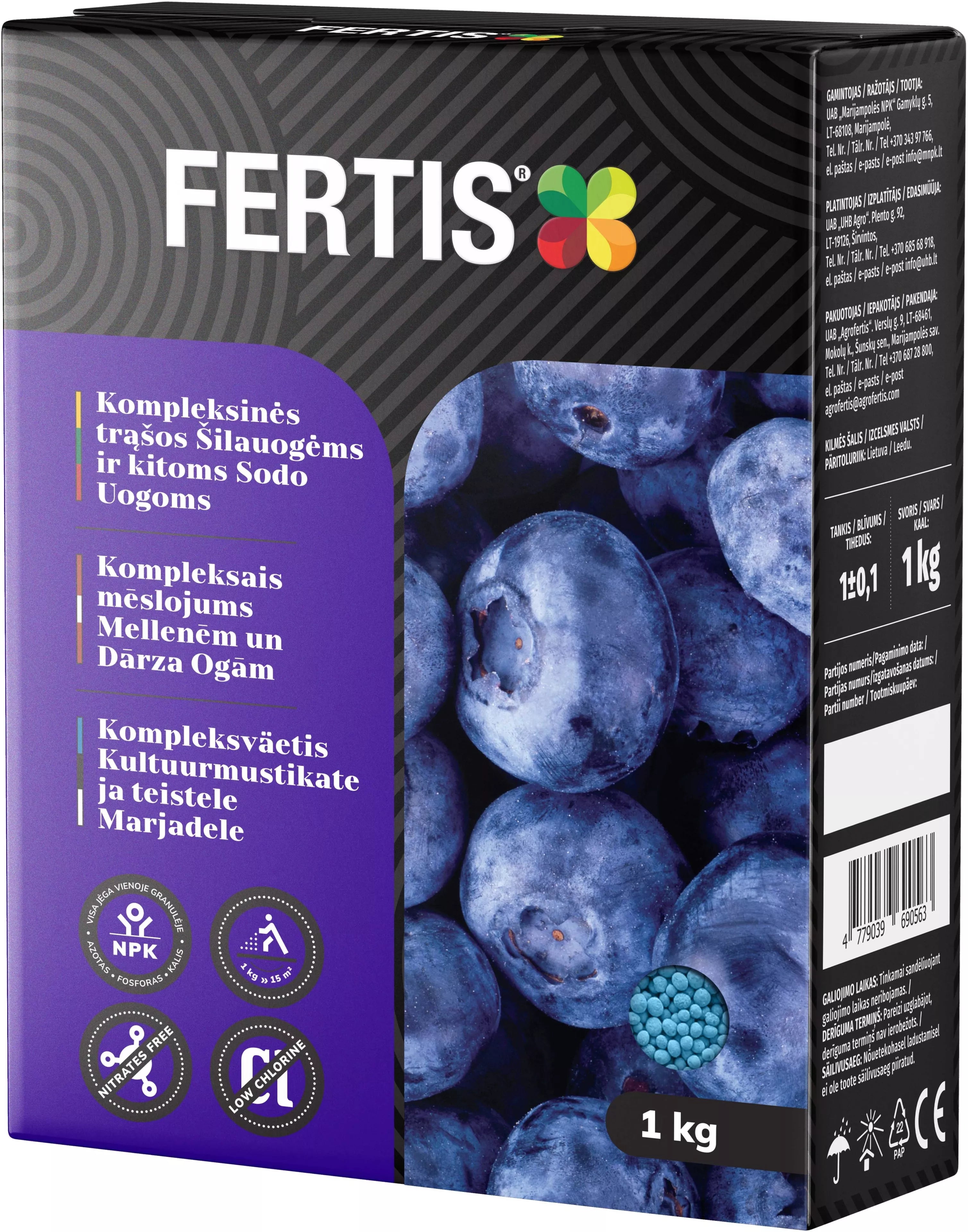 Kompleksinės trąšos Šilauogėms ir kitoms sodo uogoms FERTIS, 1kg