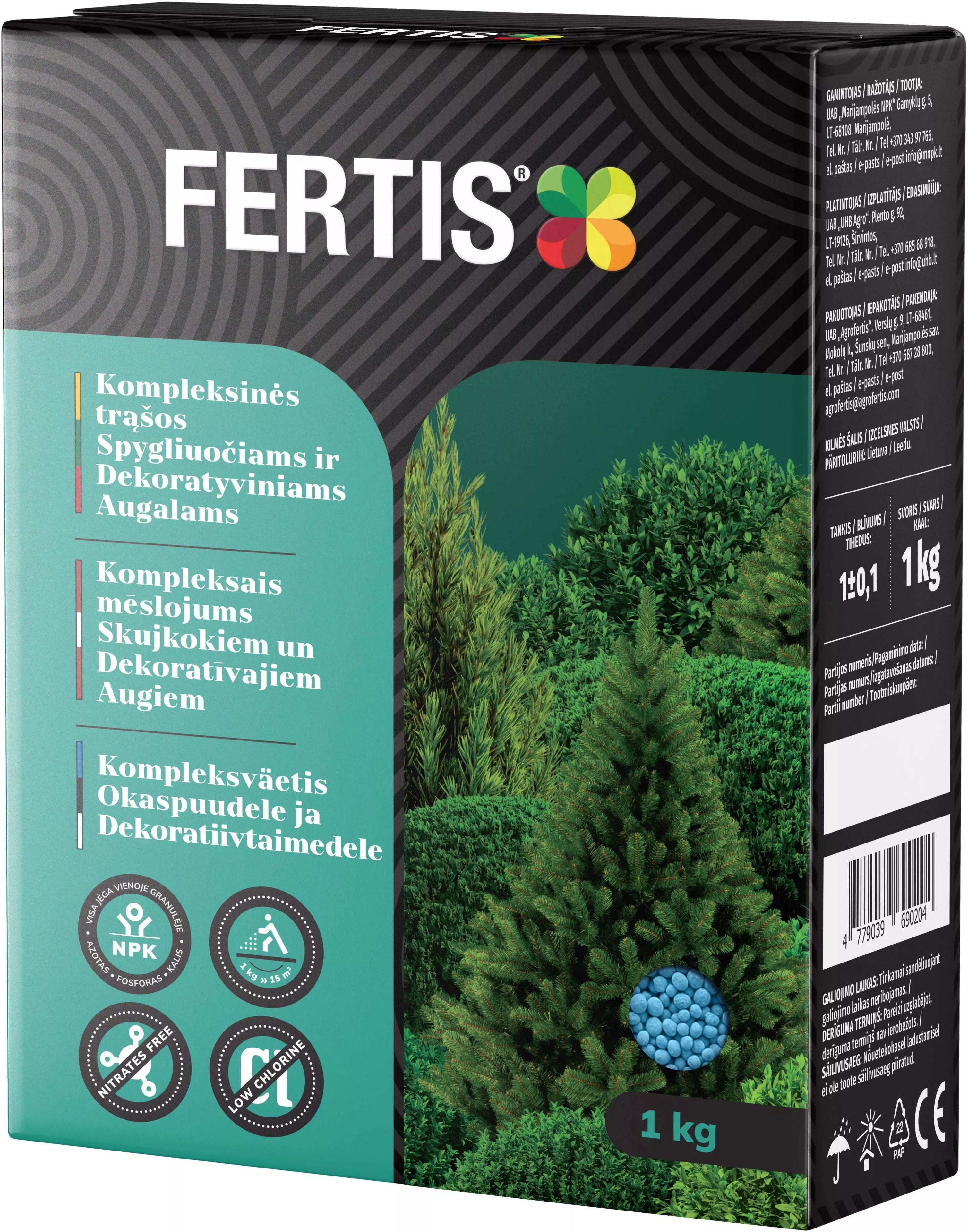 Kompleksinės trąšos Spygliuočiams ir dekoratyviniams augalams FERTIS, 1kg