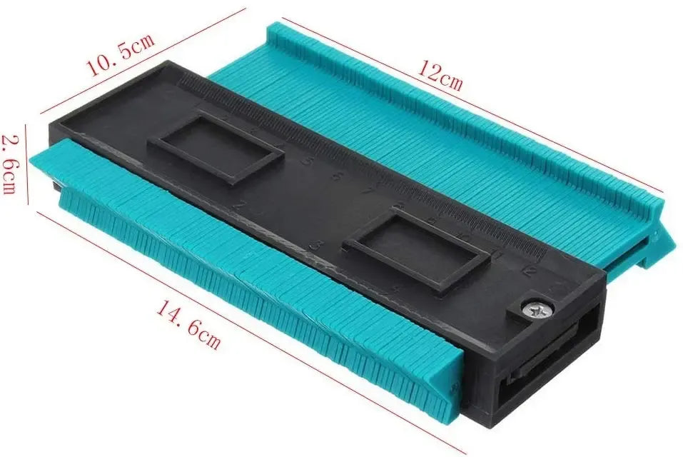 Kontūro matuoklis 120 mm, tikslus kampų ir formų kopijavimo įrankis, metalinis, rankinis, naudotas aprašytųjų kampų matavimui.