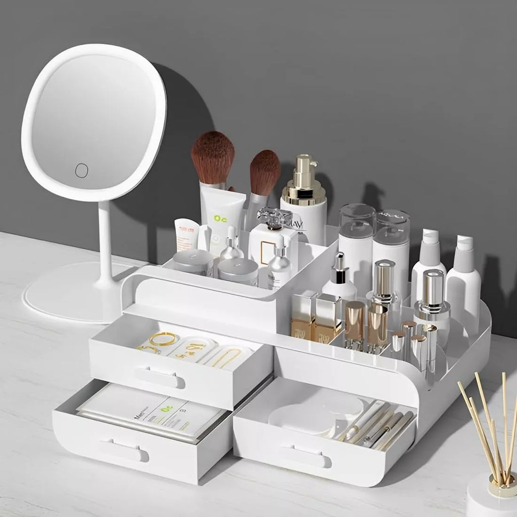 Kosmetikos ir papuošalų dėžutė su 3 stalčiais