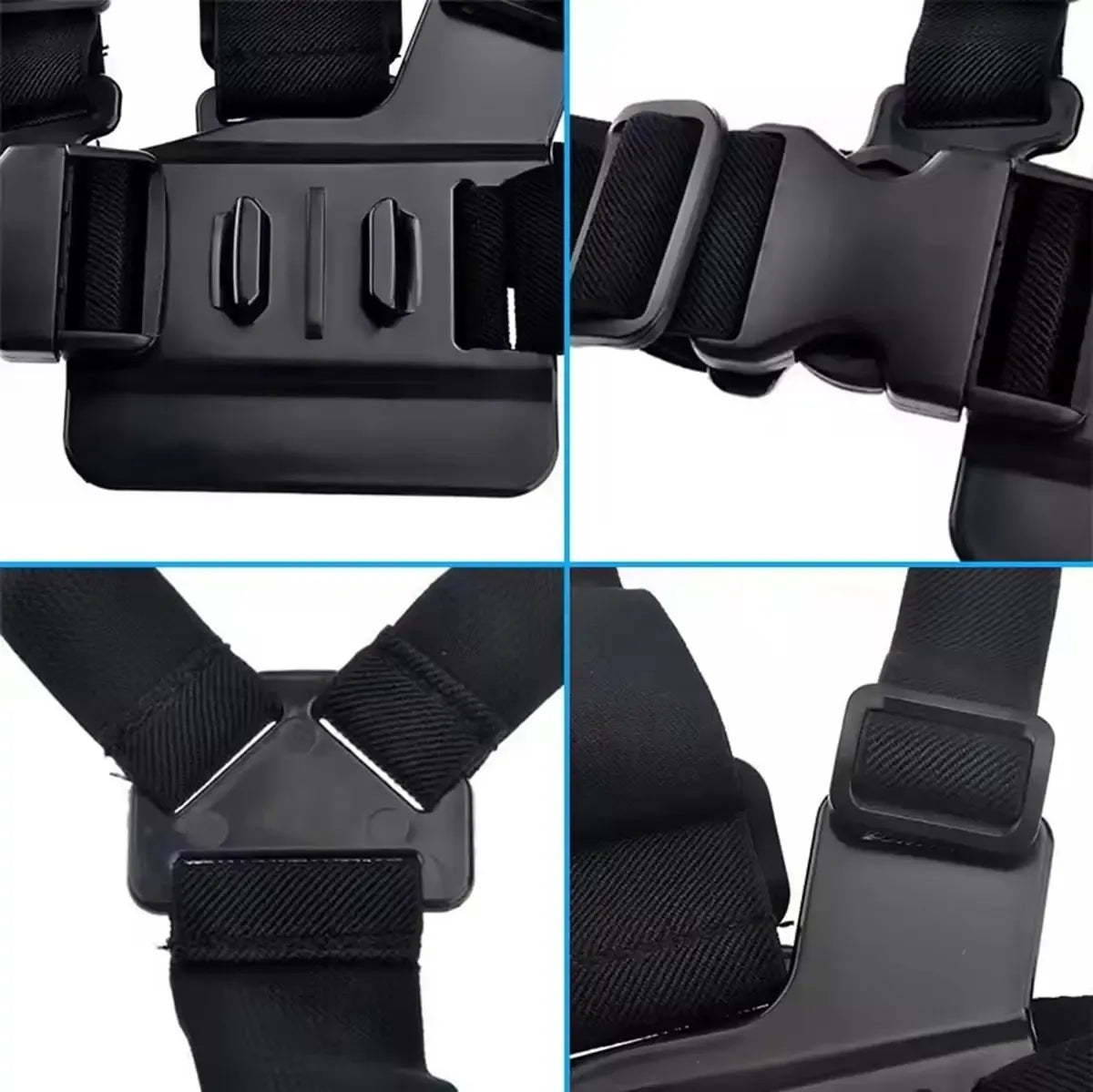 Krūtinės diržo laikiklis GoPro ir išmaniesiems telefonams, patogus sporto ir aktyvaus poilsio įrangos priedas, su reguliuojamu diržu.