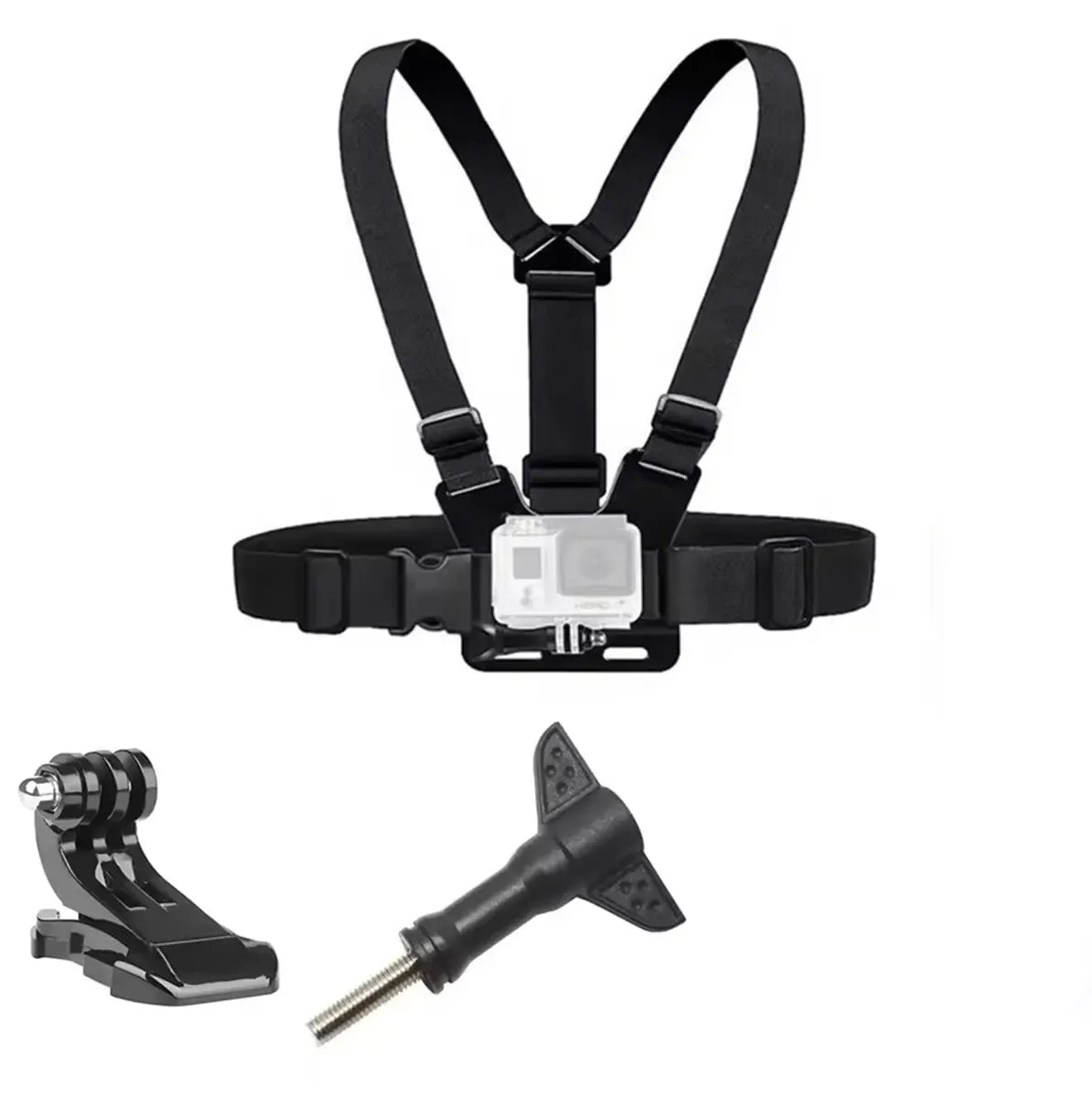 Krūtinės diržo laikiklis GoPro ir išmaniesiems telefonams, patogus ir tvirtas sporto ir nuotykių filmavimui.
