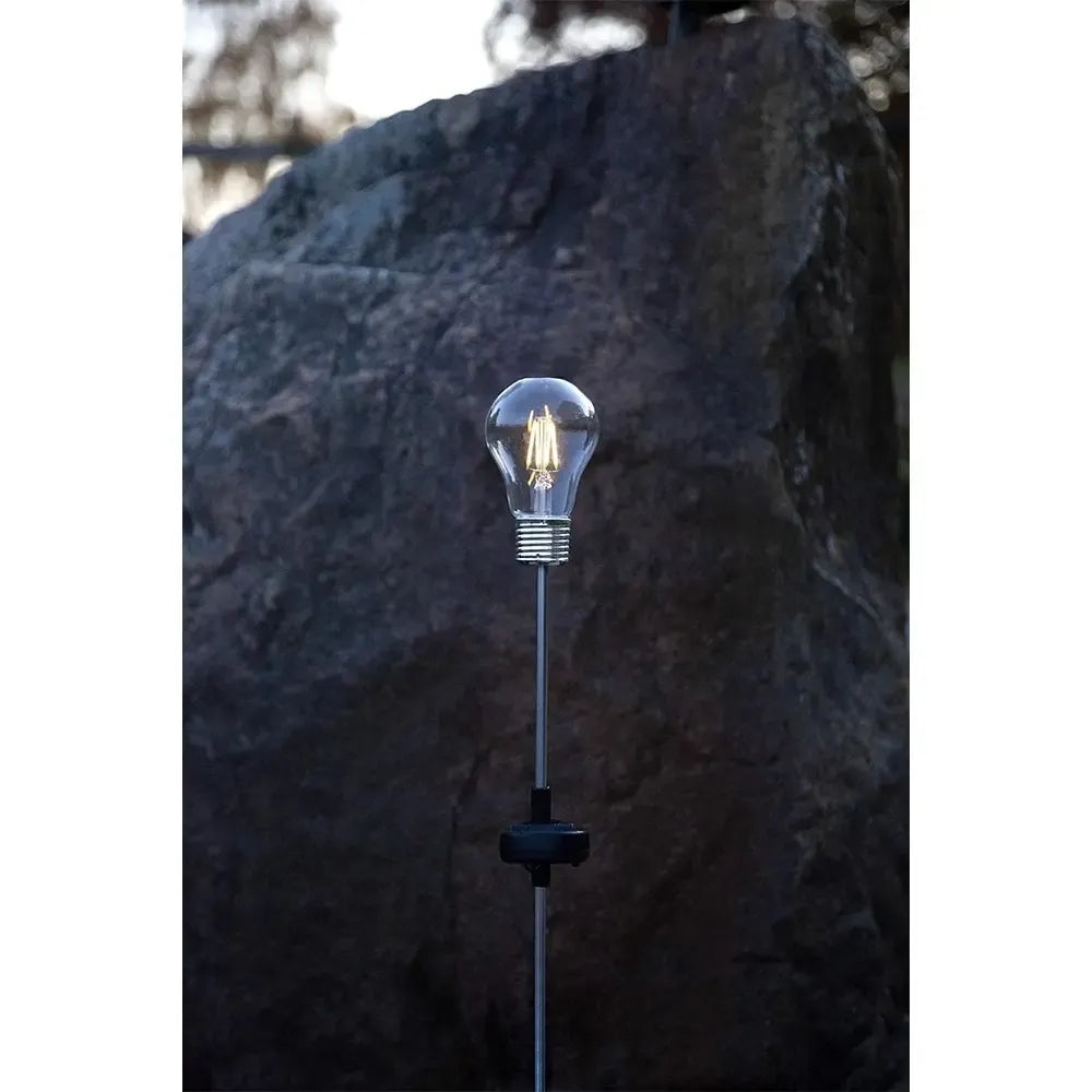 Lauko LED Edison lemputė su saulės baterija, 80 cm ilgio, vintage stiliaus dekoratyvinė šviesa gamtoje ir terasoje.