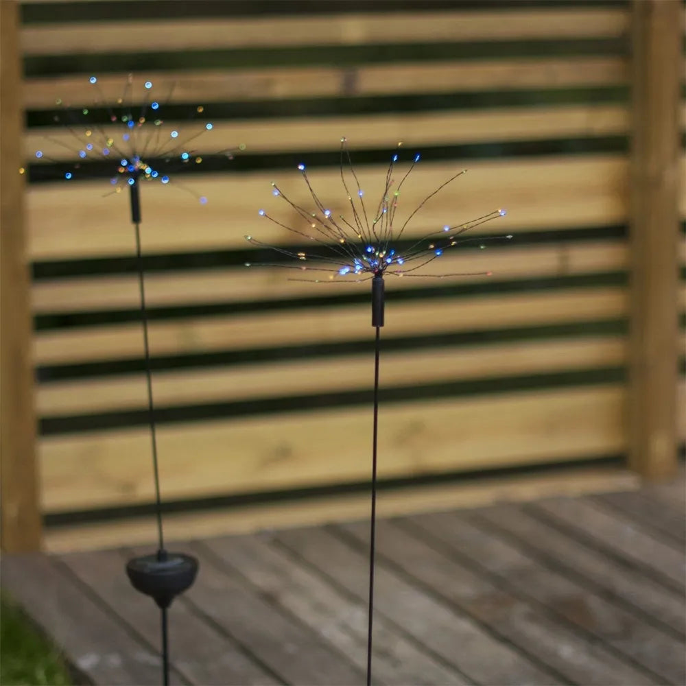 Lauko LED lemputė „Firework“ su saulės baterija (100 cm)