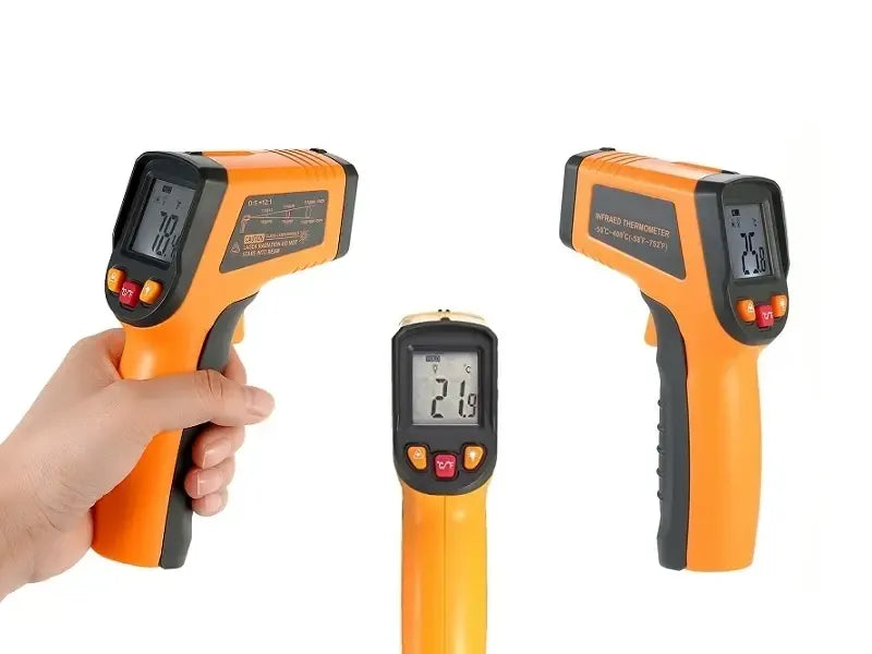 Lazerinis bekontaktis termometras nuo -50 iki 400°C, infraraudonųjų spindulių matuoklis, tiksli temperatūros matavimo priemonė