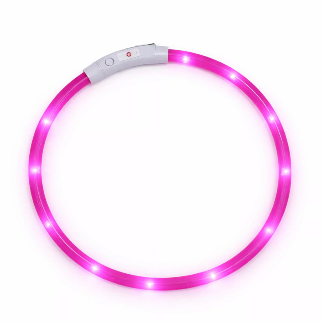LED antkaklis (Rožinė)