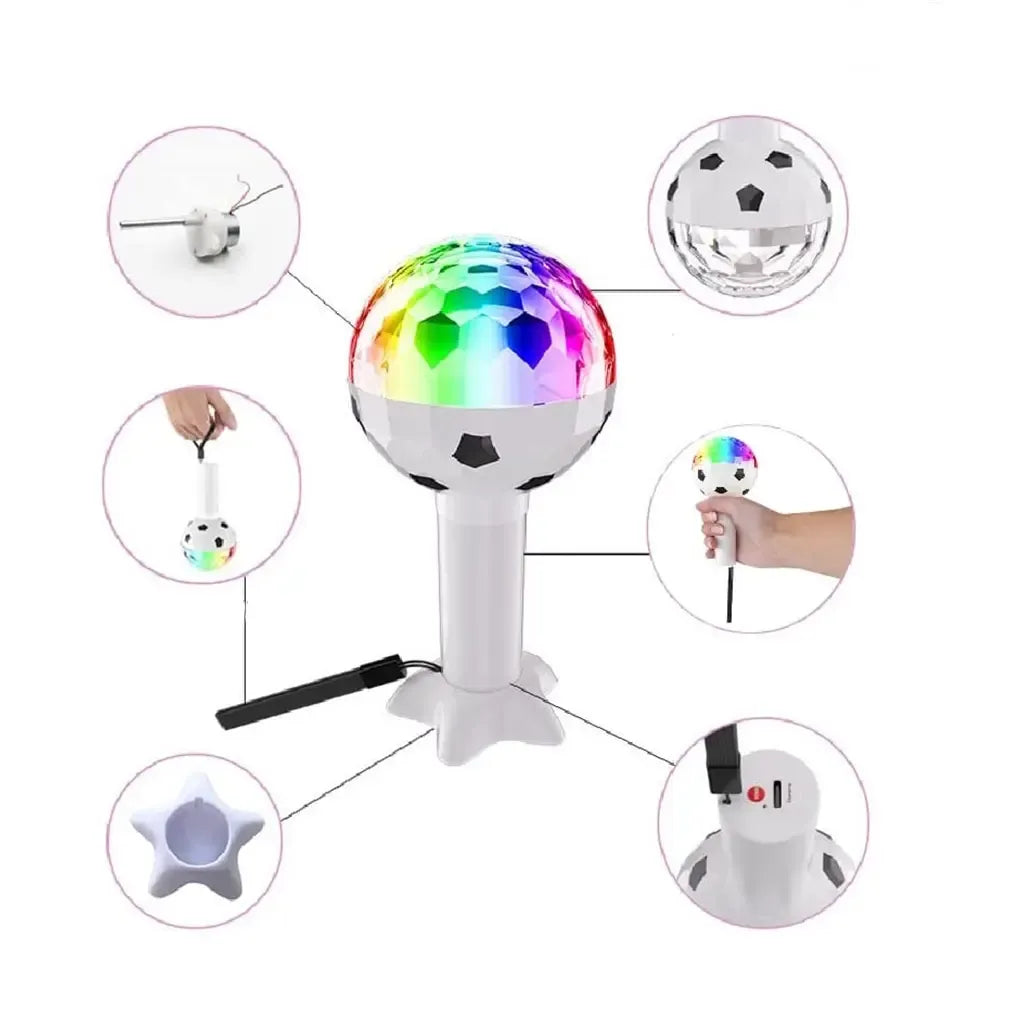 Spalvingas LED DISCO kamuoliukas vakarėliams, šviečia ryškiai ir sukuria šokių atmosferą.