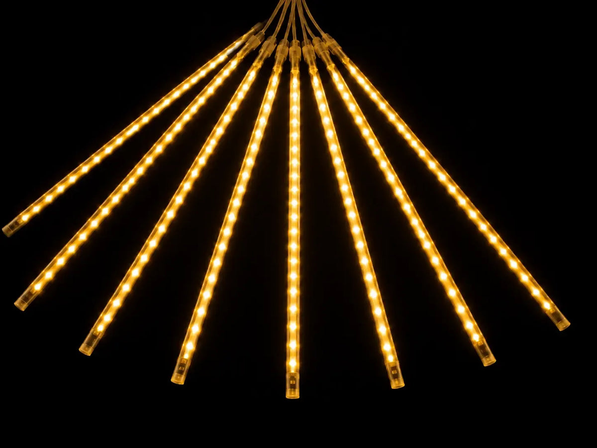 LED girlianda „Meteorai“, 8 × 50 cm, 288 šiltai baltų LED lempučių meteorų efektas