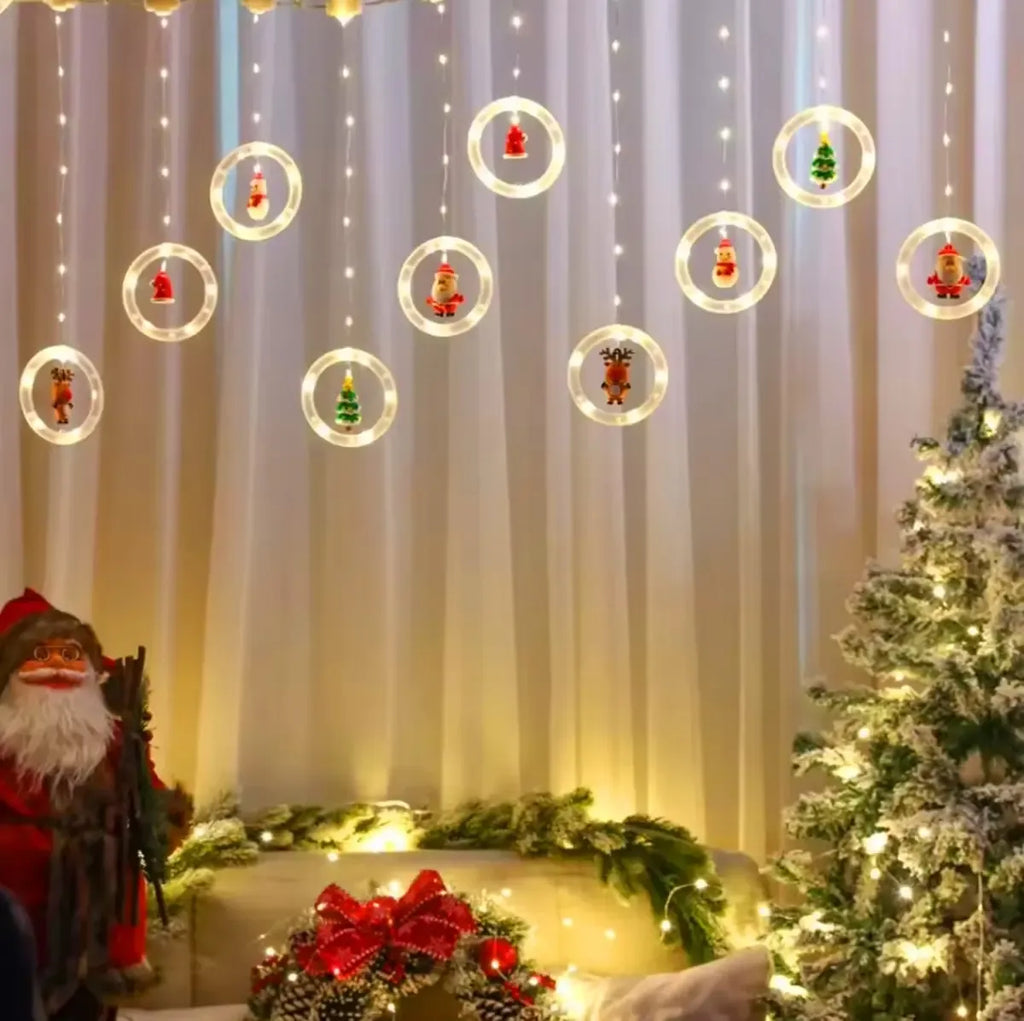 Baltos šviesos LED girlianda su 10 žiedais, 300 cm ilgio, švelniam apšvietimui ir dekoracijoms namuose.