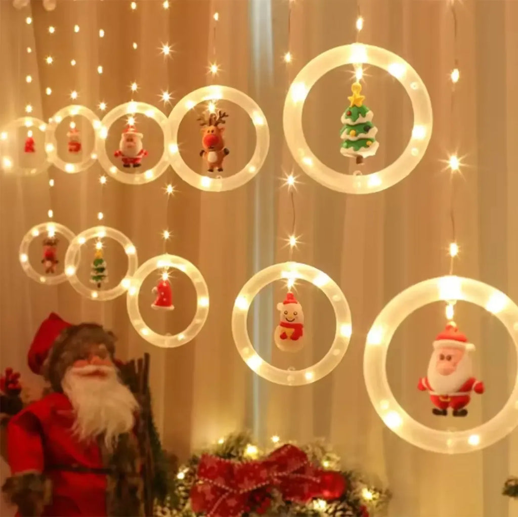 Baltos šviesos LED girlianda su 10 žiedais, 300 cm ilgio, dekoratyvinis apšvietimas namams ar renginiams.