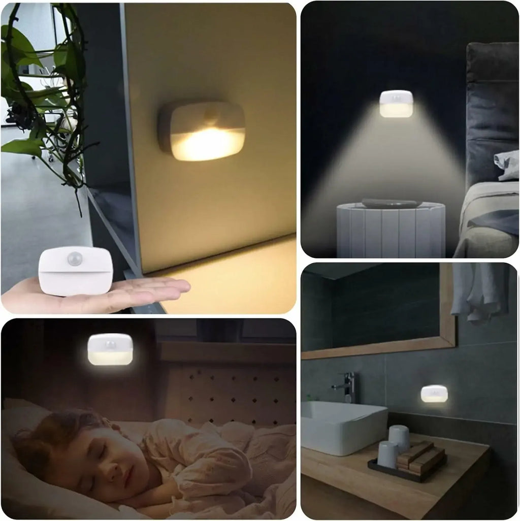LED naktinė lemputė su judesio ir prieblandos jutikliais, balta šviesa