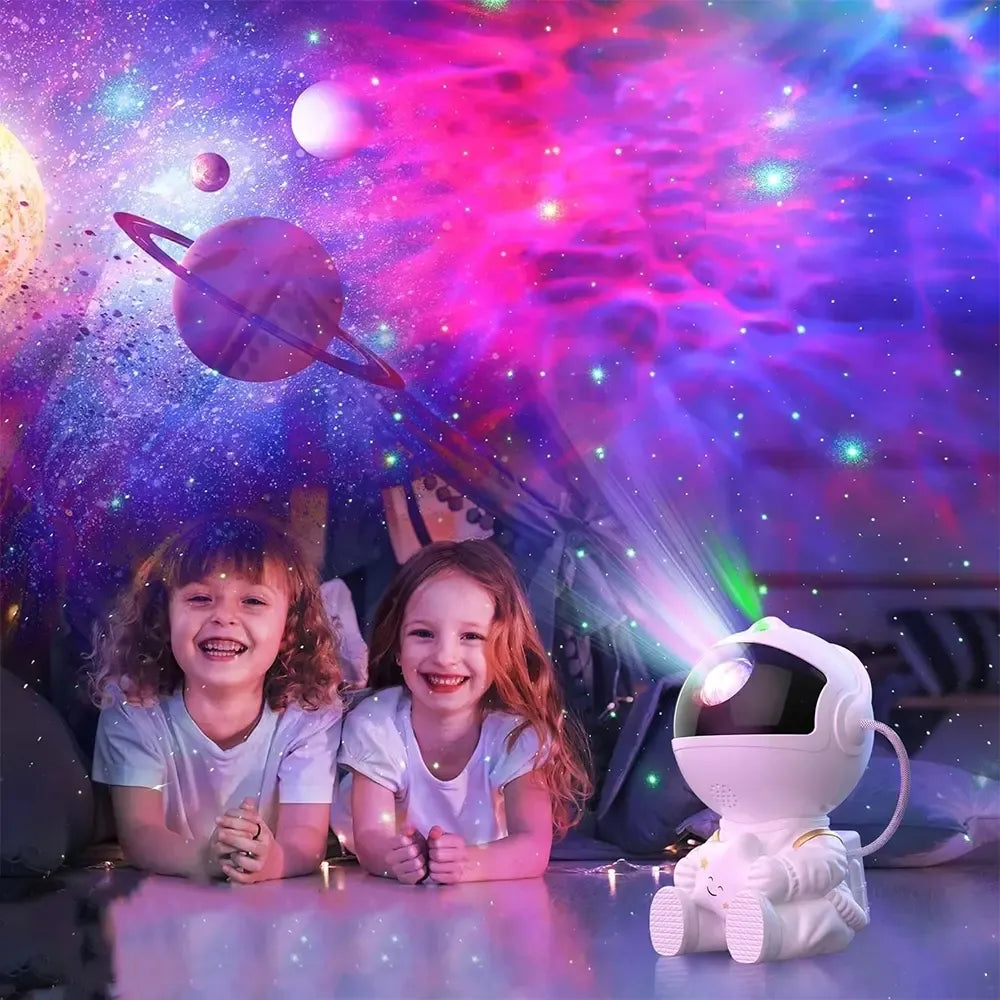 LED projektorius Astronautas su Bluetooth funkcija, šviečia ir rodo astronauto vaizdą, puikiai vaikų kambariui ar teminiams projektams.