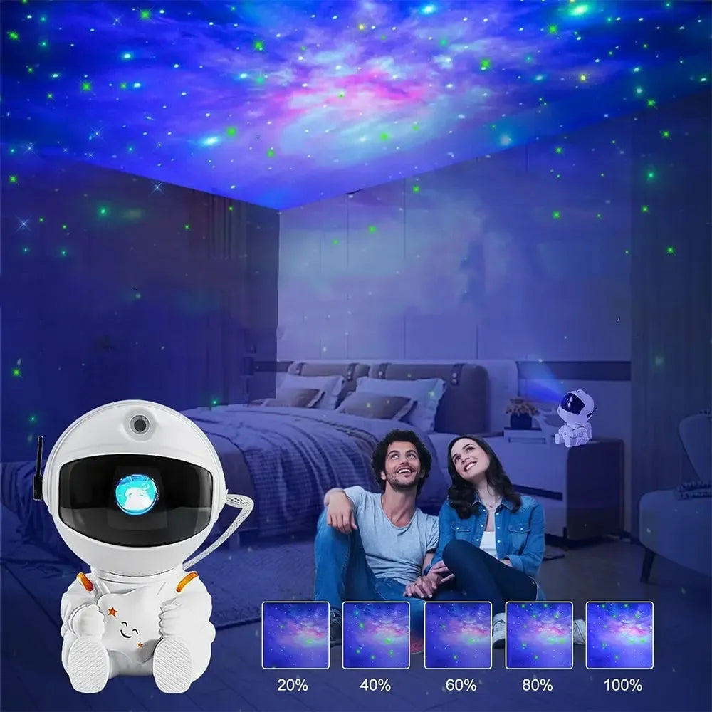 LED projektorius astronautas su Bluetooth funkcija, rodo astronauto vaizdą ir šviečia šviesos projekciją.