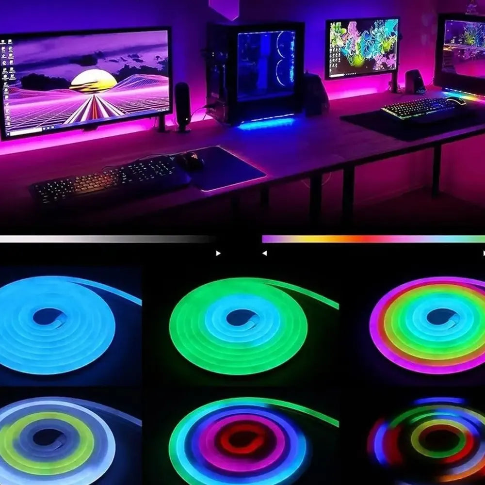 Lanksčia LED RGB juosta TR296B su išmaniuoju valdymu, reguliuojami spalvų ir šviesos efektai, lanksti ir universalus apšvietimas.