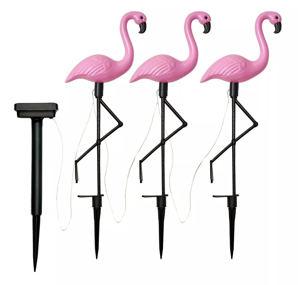 LED saulės sodo lempos – flamingas