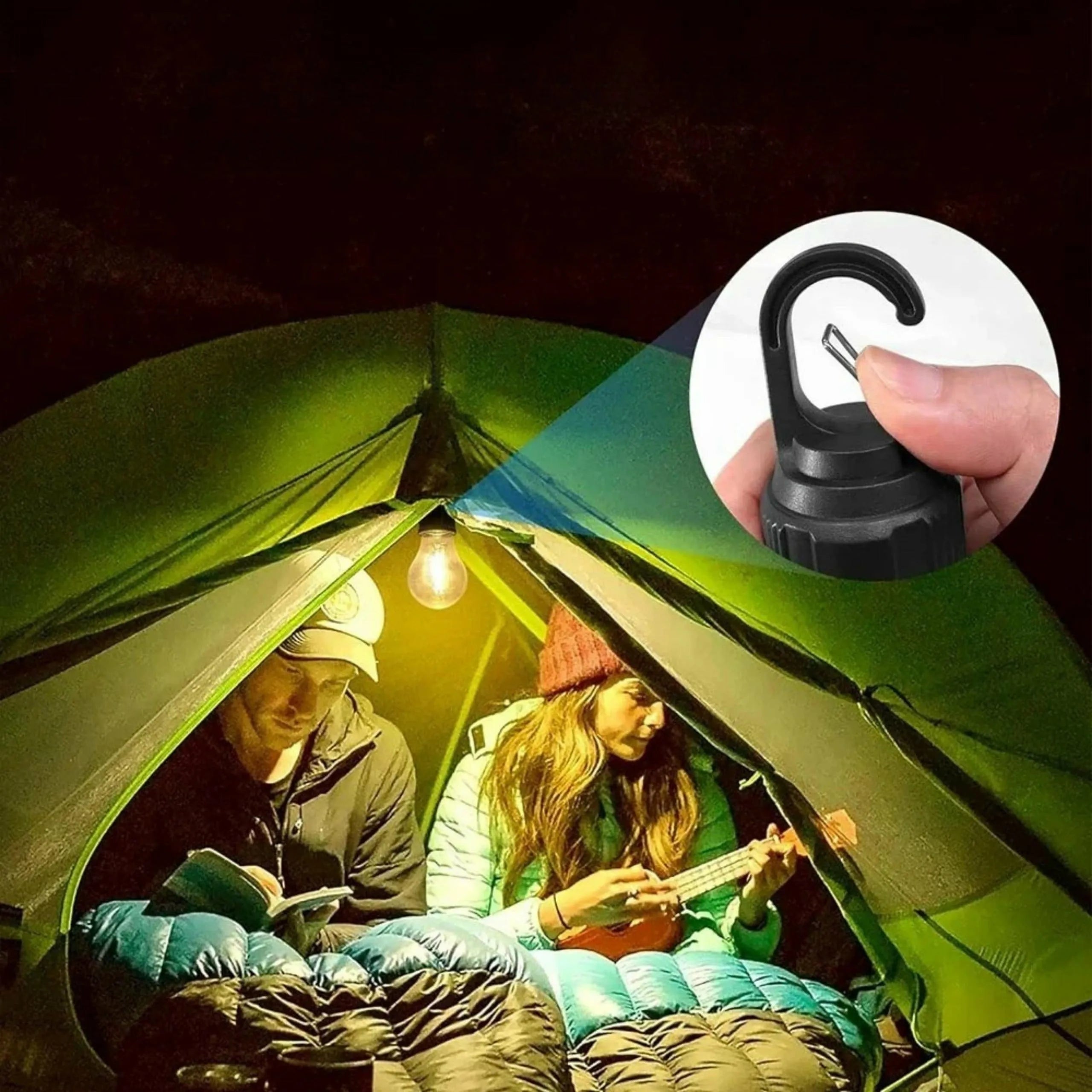 LED stovyklavimo žibintas