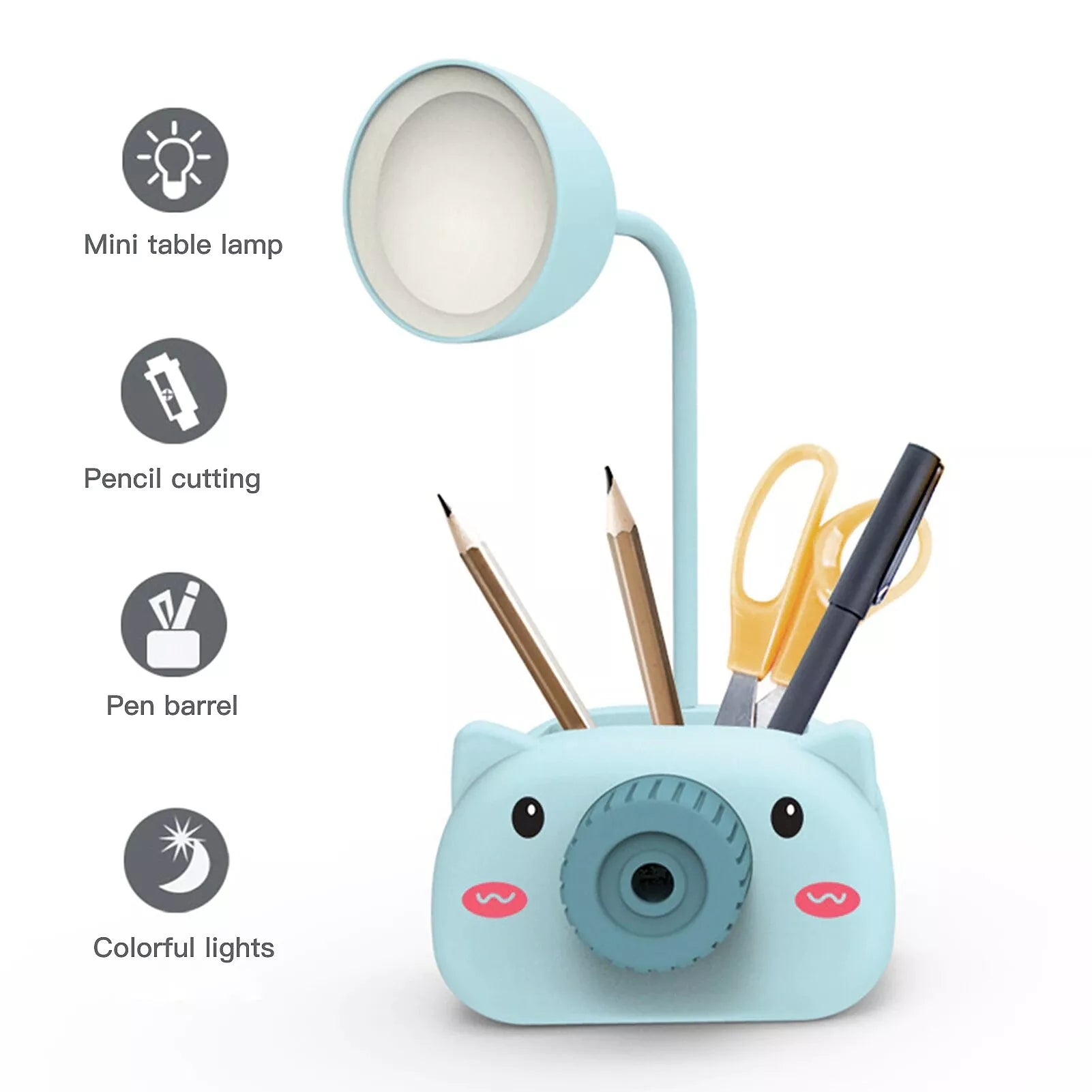 LED šviestuvas su drožtuku - Mėlyna