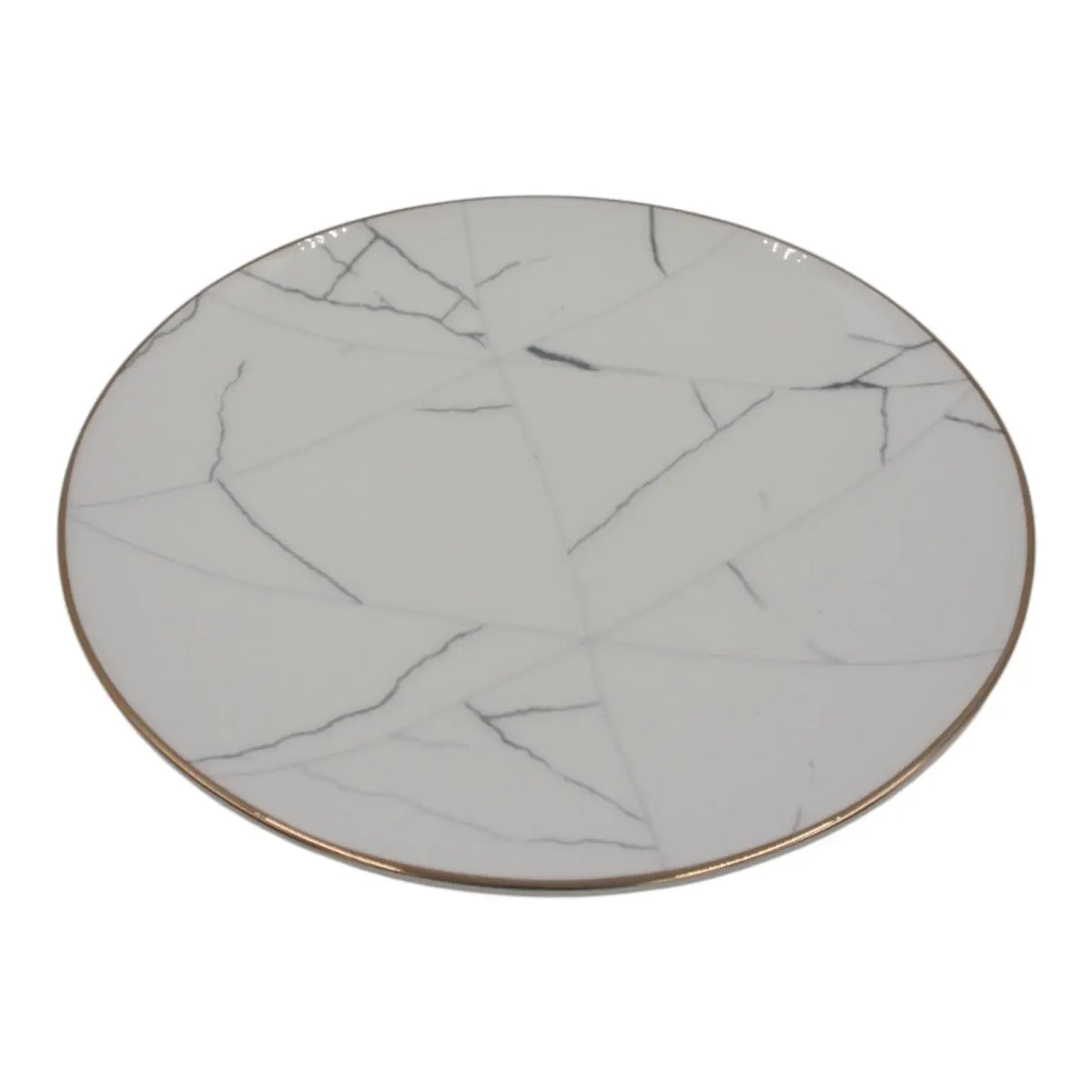 Keraminė marble dizaino lėkštė, 27 cm, su marmuro raštais, tinka serviravimui ir kasdieniam naudojimui.