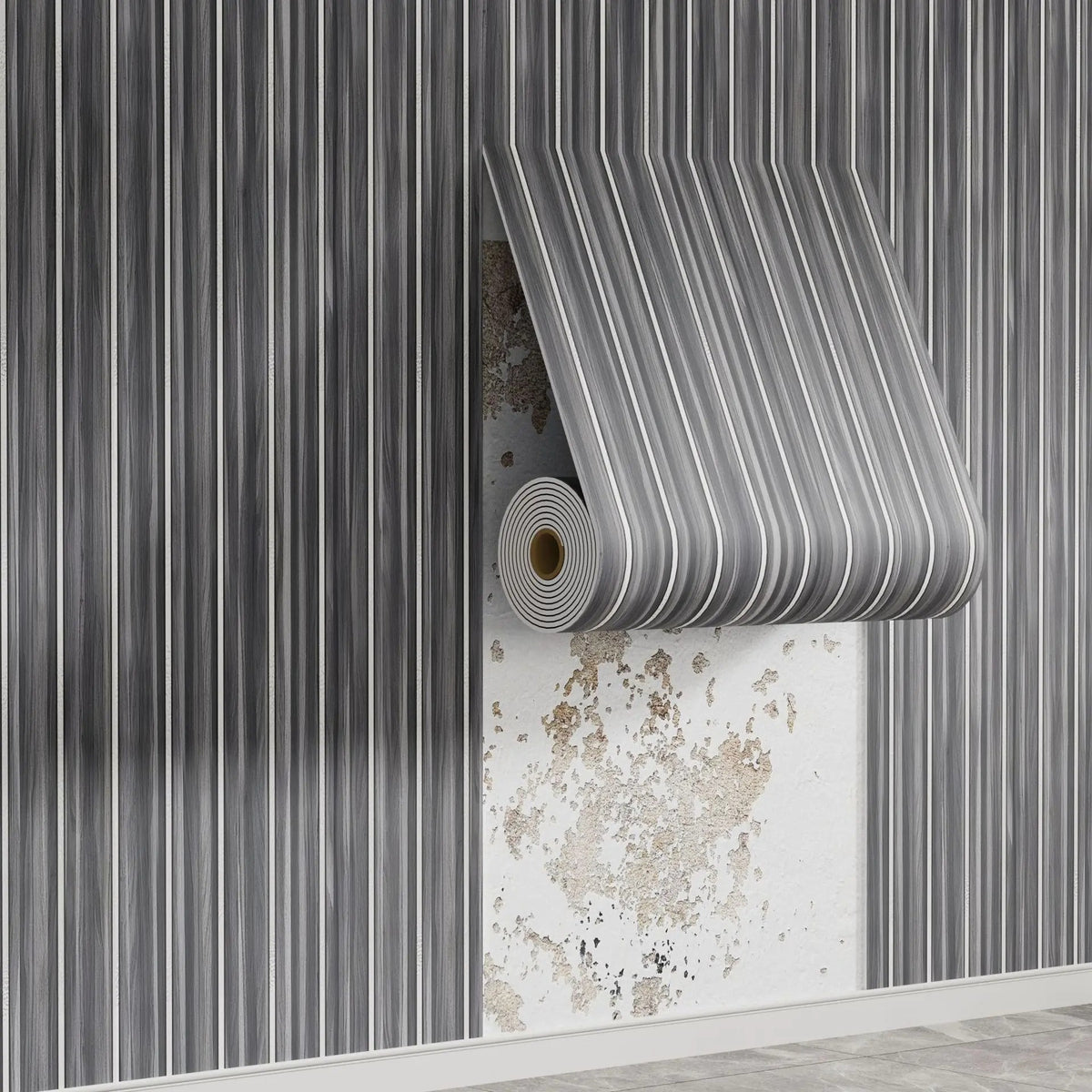 Klijuojami tapetai iš Lektro.lt, rodomas jų dizainas ir tekstūra, tinkami namų sienoms dekoruoti.