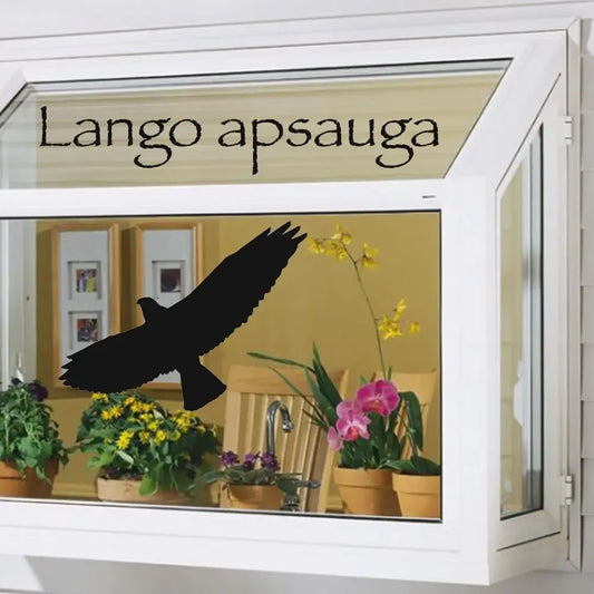 Lipdukas apsaugai nuo paukščių atsitrenkimo į langus, skaidrus ir lengvai matomas, skirtas saugoti langus nuo paukščių.