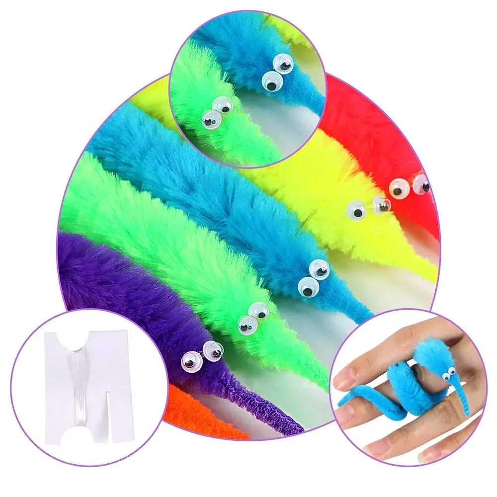Spalvotas magiškas kirminas Magic Twisty Worm, plastikinis žaislas, lankstus ir įdomus vaikams.