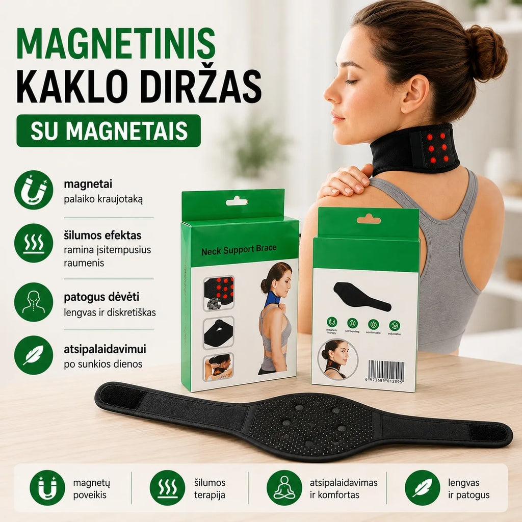 Magnetinis kaklo diržas su turmalinu