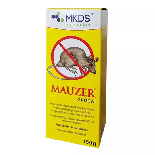 Mauzer grūdai pelių ir žiurkių naikinimui, 150 g