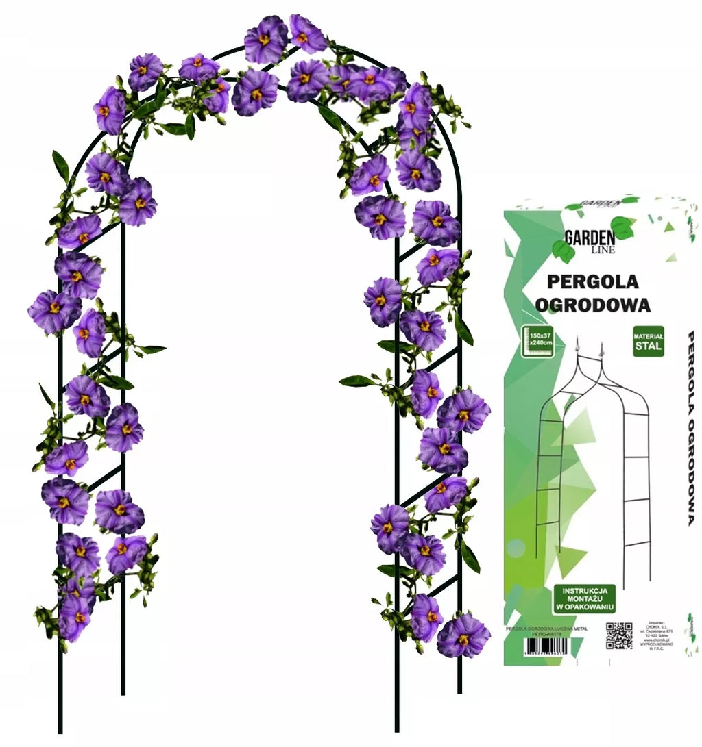 Metalinė sodo pergola vijokliniams augalams 140 × 38 × 240 cm