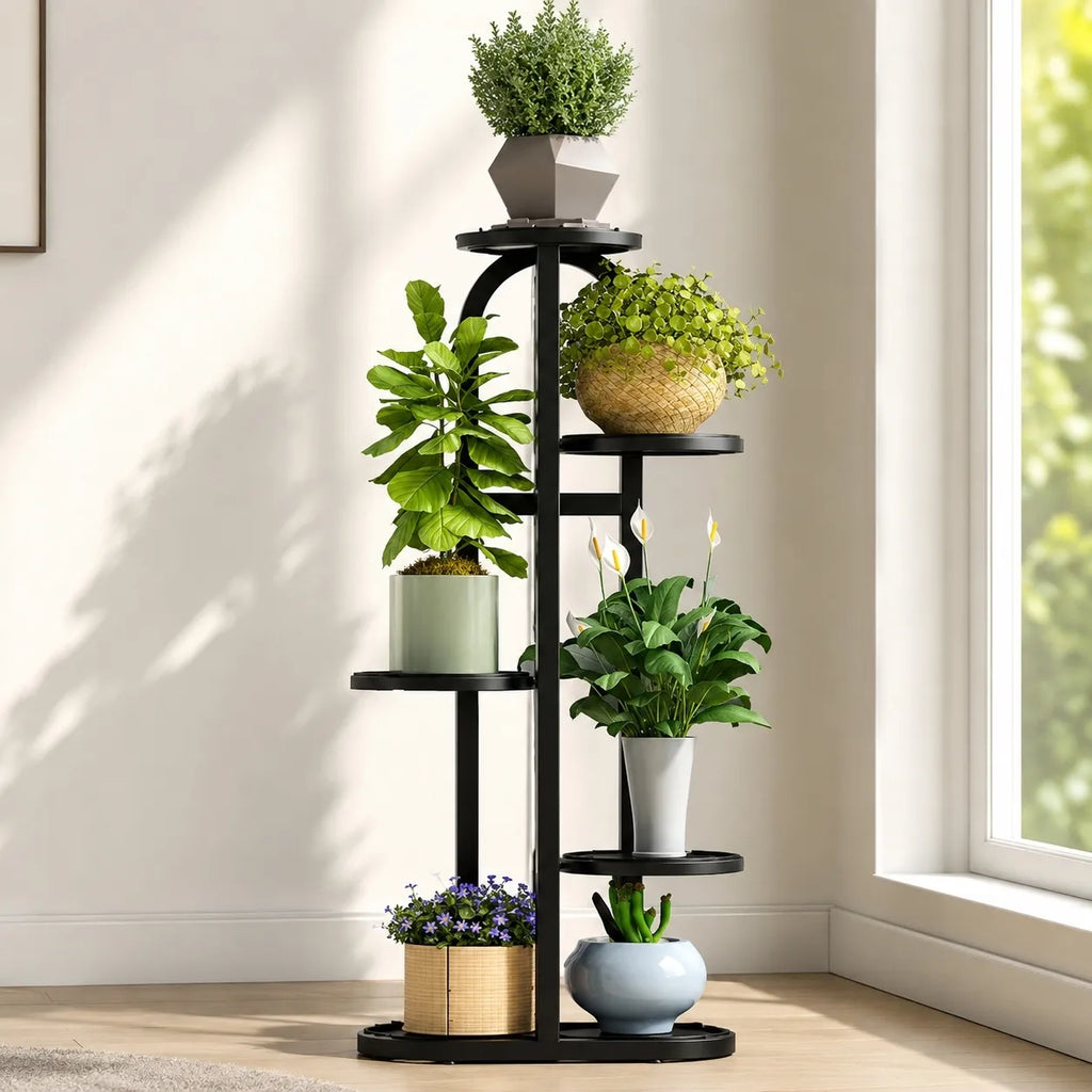 Metalinis augalų stovas 6 vazonams, 90 cm