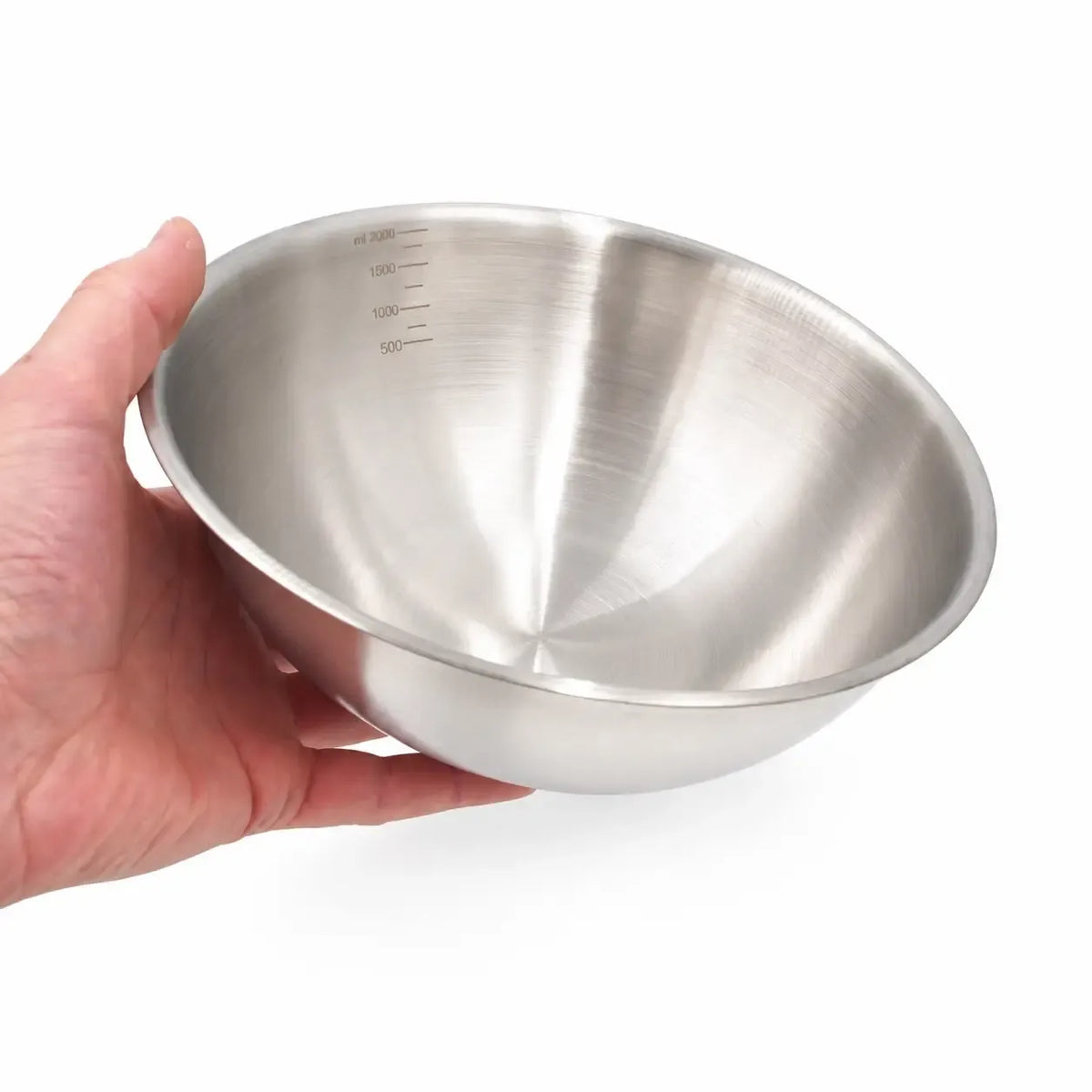 Metalinės matavimo skale su dubeniu, 23 cm, tinka virtuvės ar laboratorijos naudotojams, tvirtas ir praktiškas įrankis.