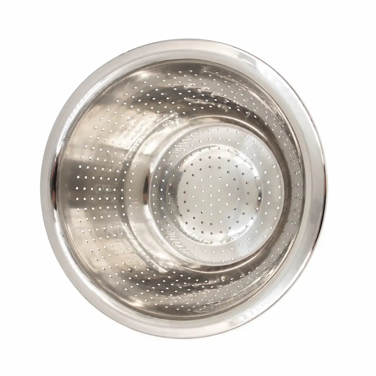 Metalinis kiaurasamtis, 24 cm, plieno sietelis skysčių ir miltų sietimui, patvarus ir lengvai valomas.