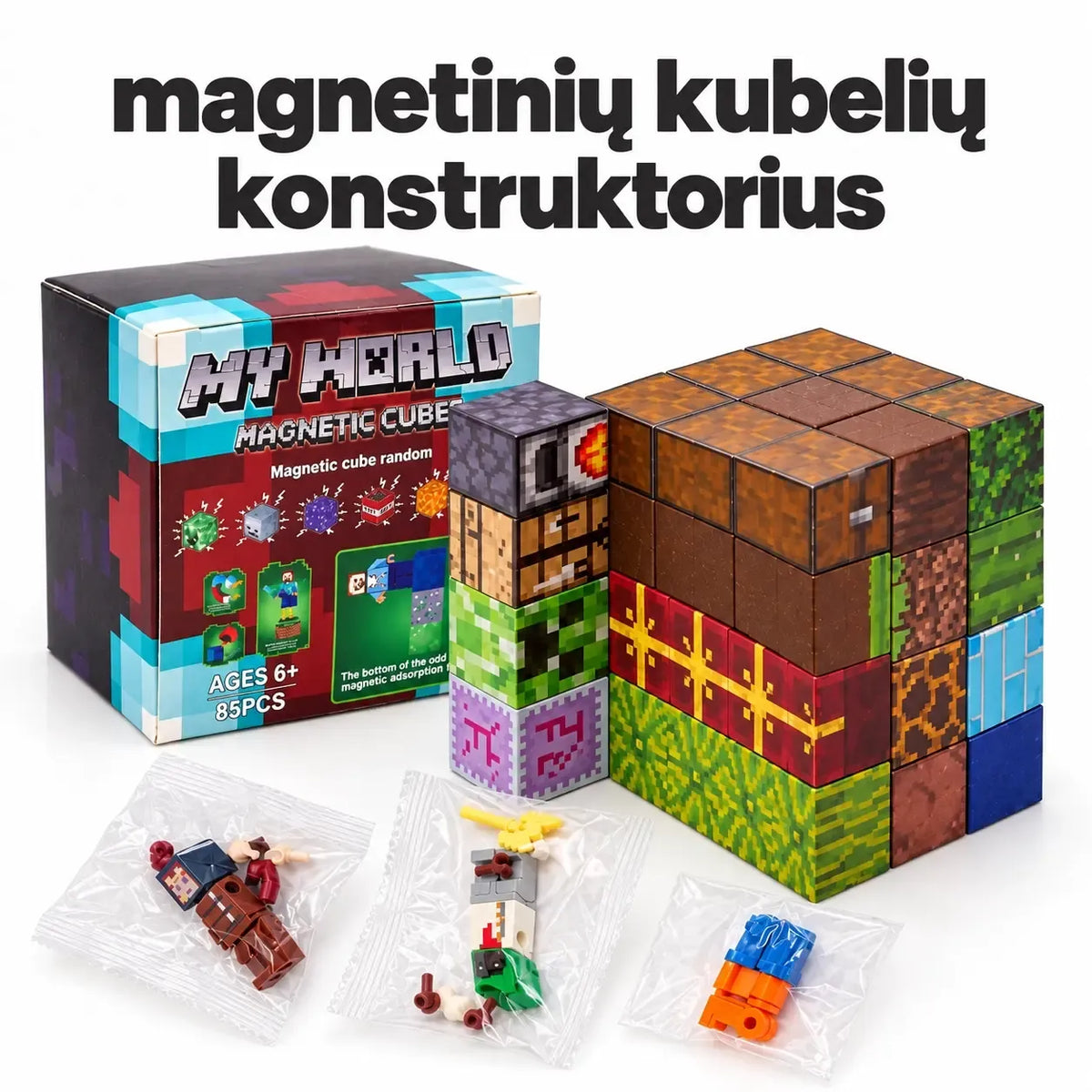 Magnētiskais konstruktors Minecraft stilā