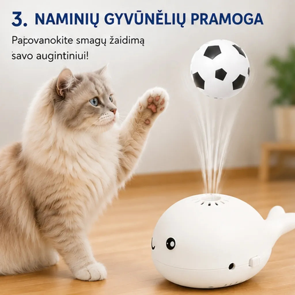 Mini ventiliatorius su skraidančiu kamuoliuku (baltas)
