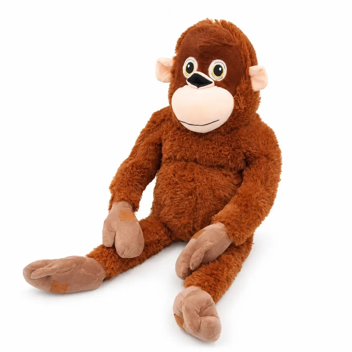 Minkšta plišinė beždžionė su ilgomis galūnėmis ir pledu, žaislas vaikams, soft plush ape with long limbs and blanket.