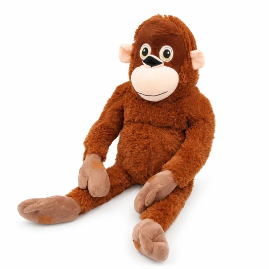 Minkšta plišinė beždžionė su ilgomis galūnėmis ir pledu, žaislas vaikams, soft plush ape with long limbs and blanket.