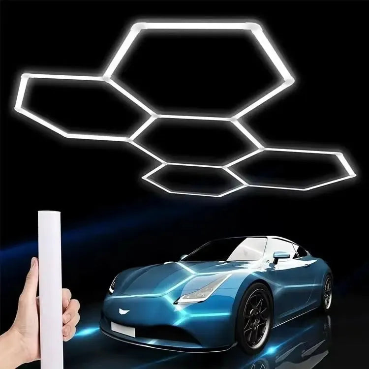 Modulinis lubinis LED šviestuvas Hexagon, 180 W, 301 × 208 cm, modernus ir energiją taupantis apšvietimas.